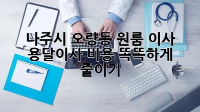 나주시 오량동 원룸 이사, 용달이사 비용 똑똑하게 줄이기!